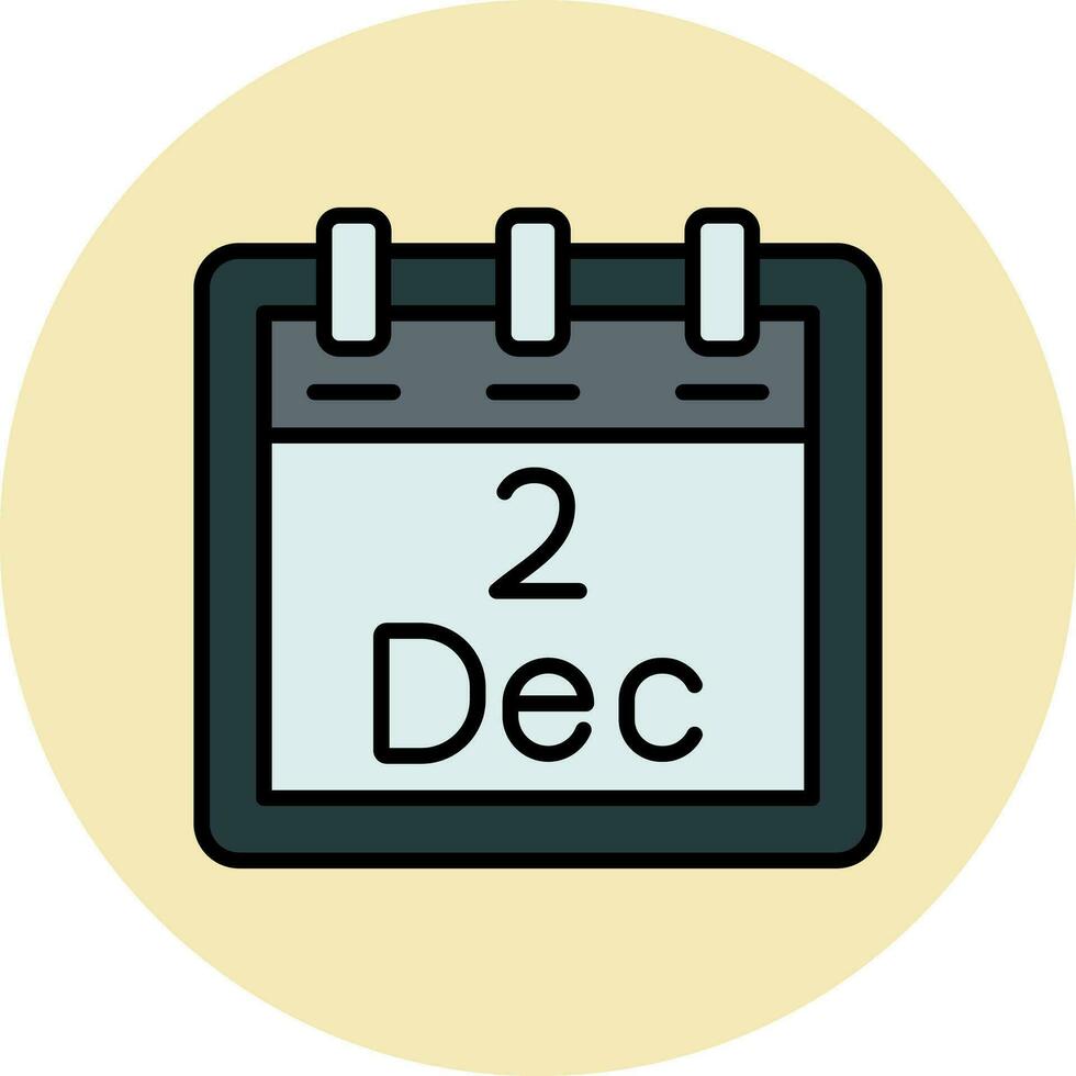 diciembre 2 vector icono