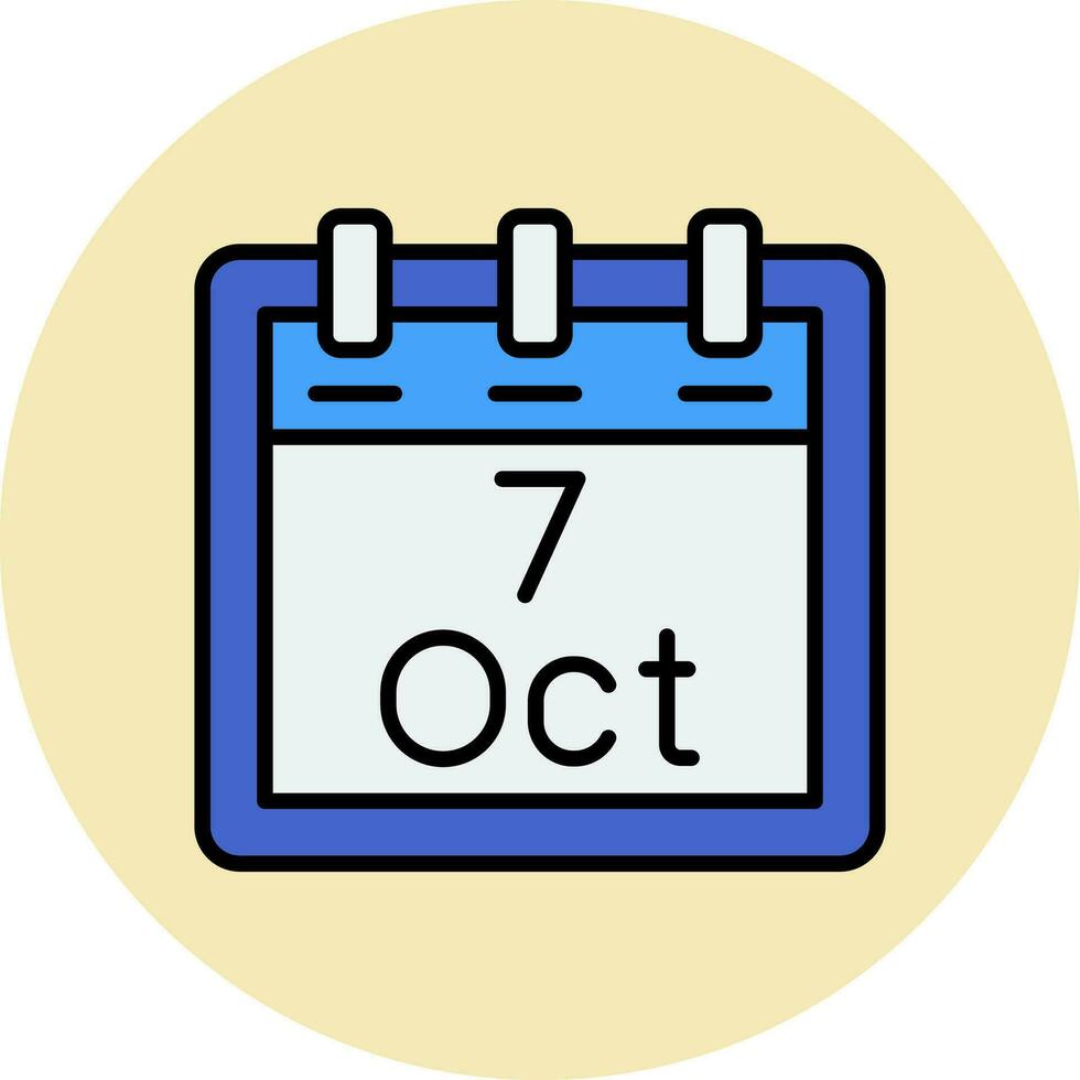 October 7 Vector Icon