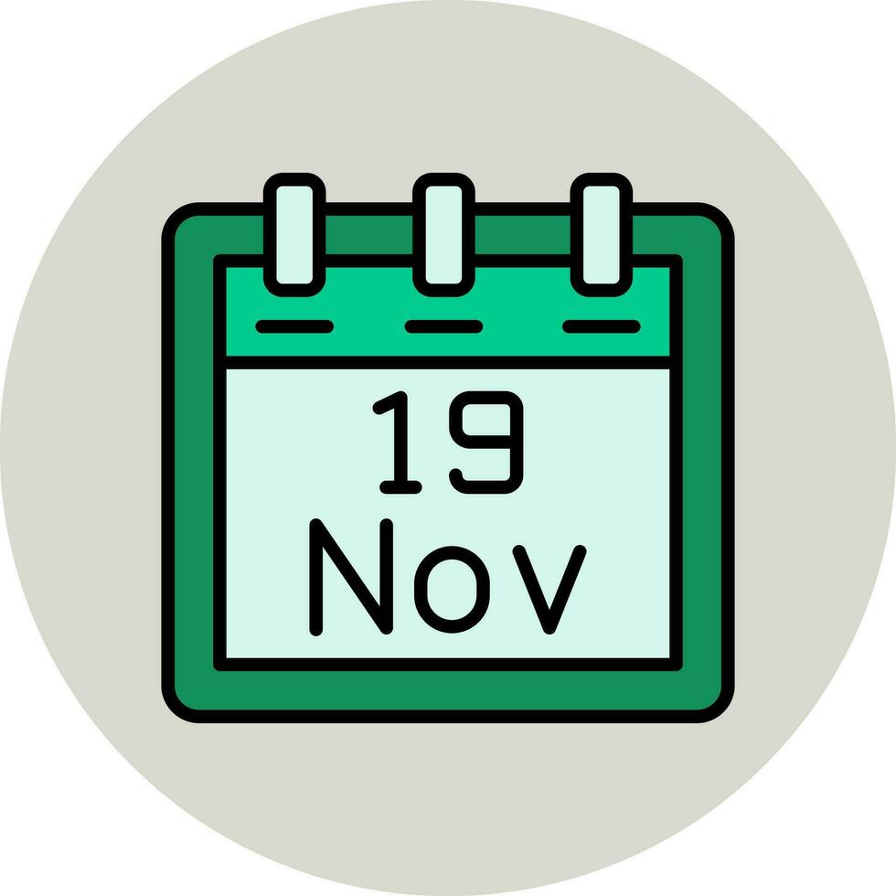 noviembre 19 vector icono