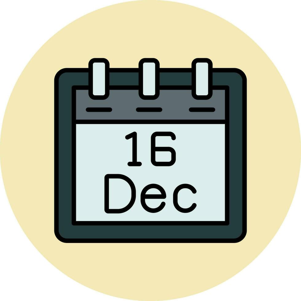 diciembre dieciséis vector icono