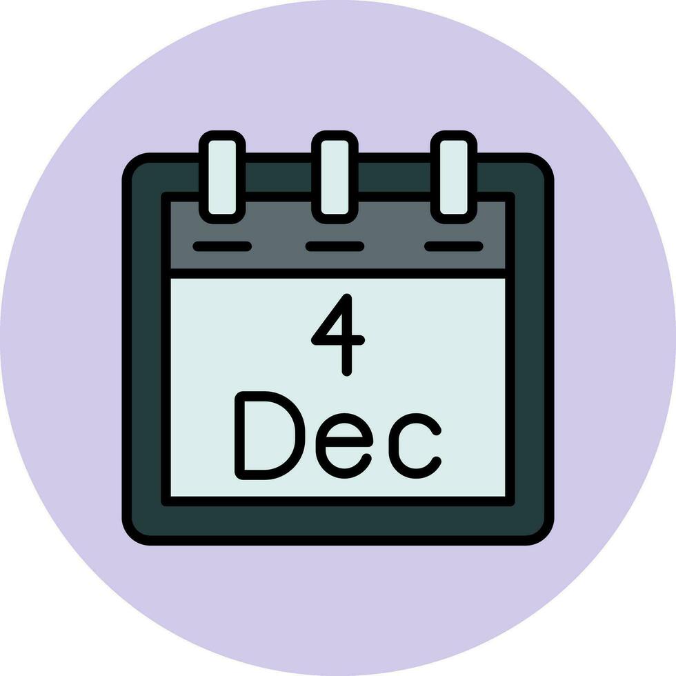 December 4 Vector Icon