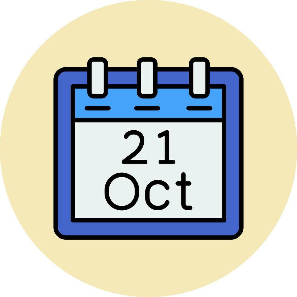 October 21 Vector Icon