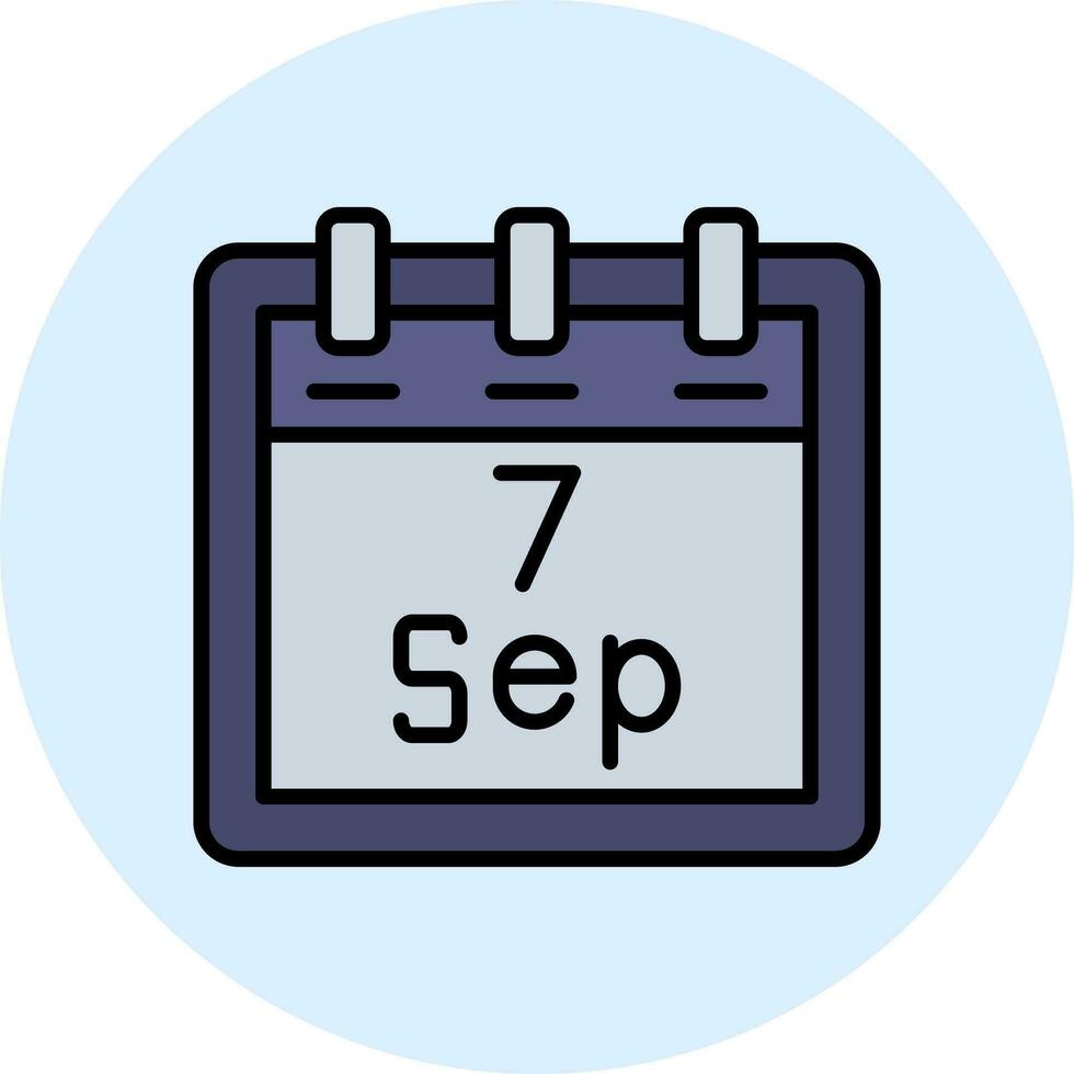 September 7 Vector Icon