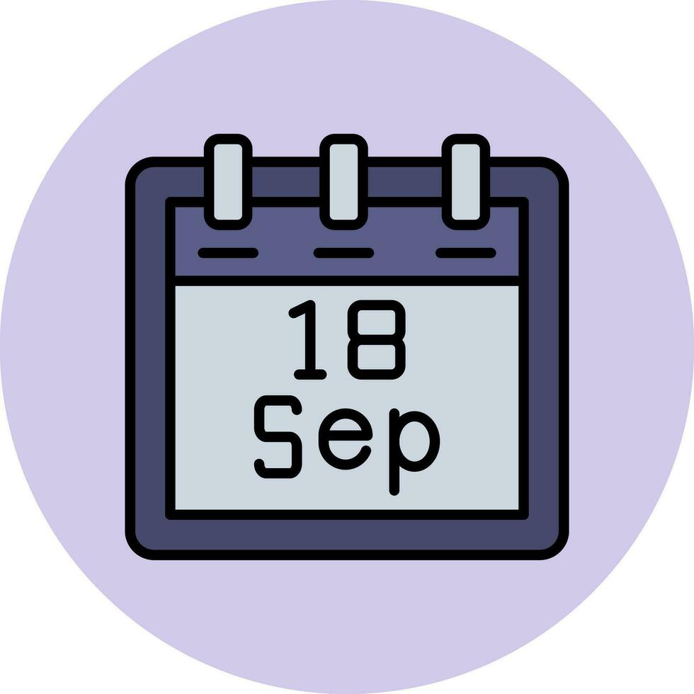 septiembre 18 vector icono