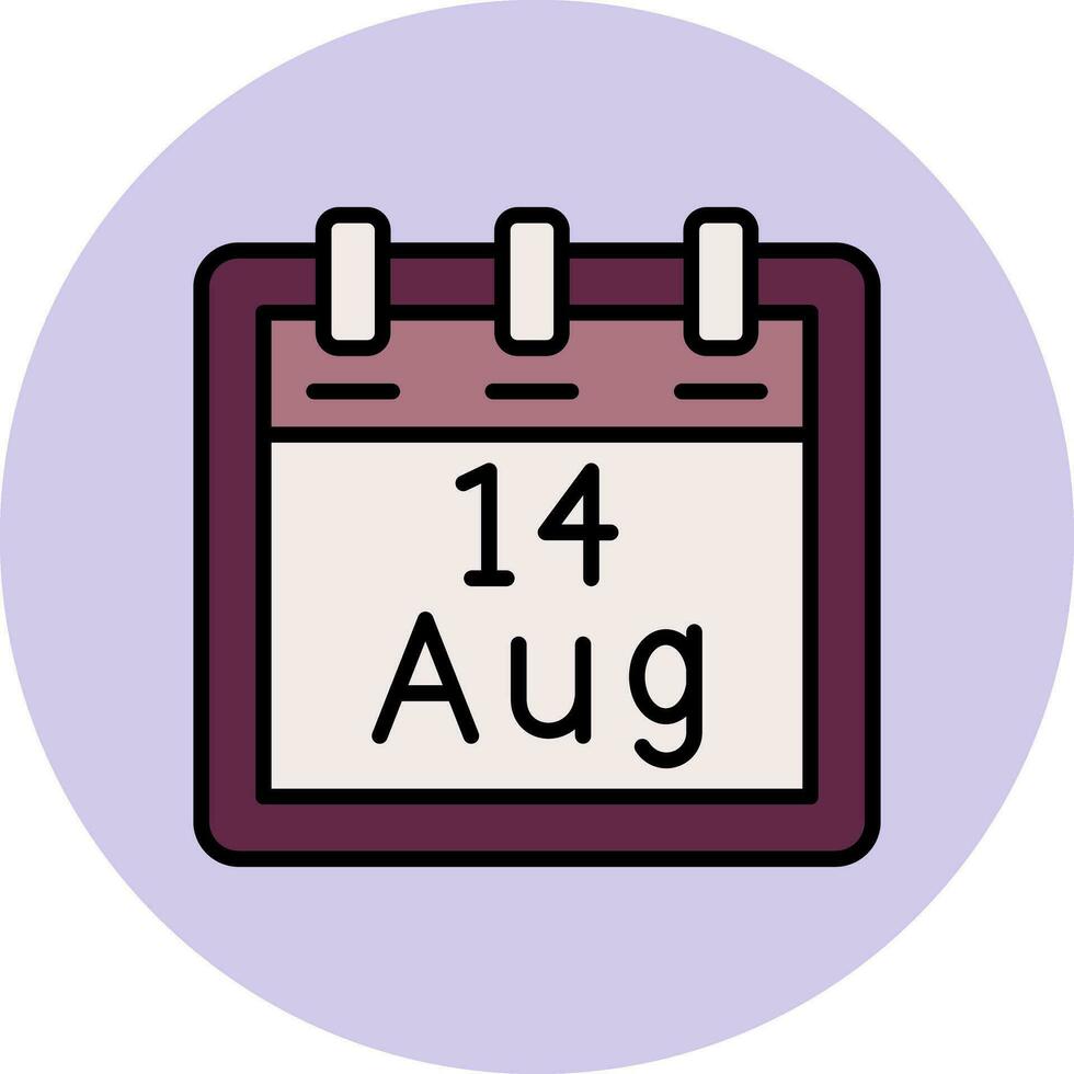 August 14 Vector Icon