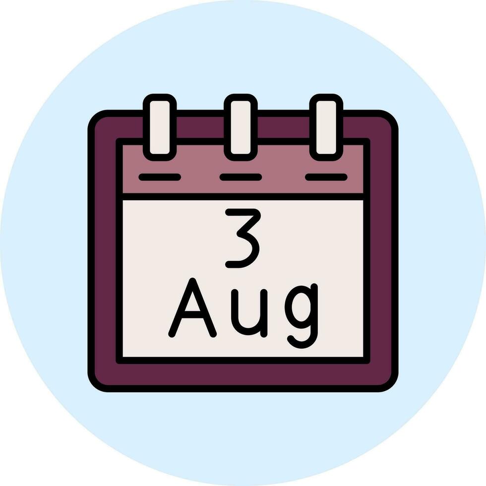 August 3 Vector Icon