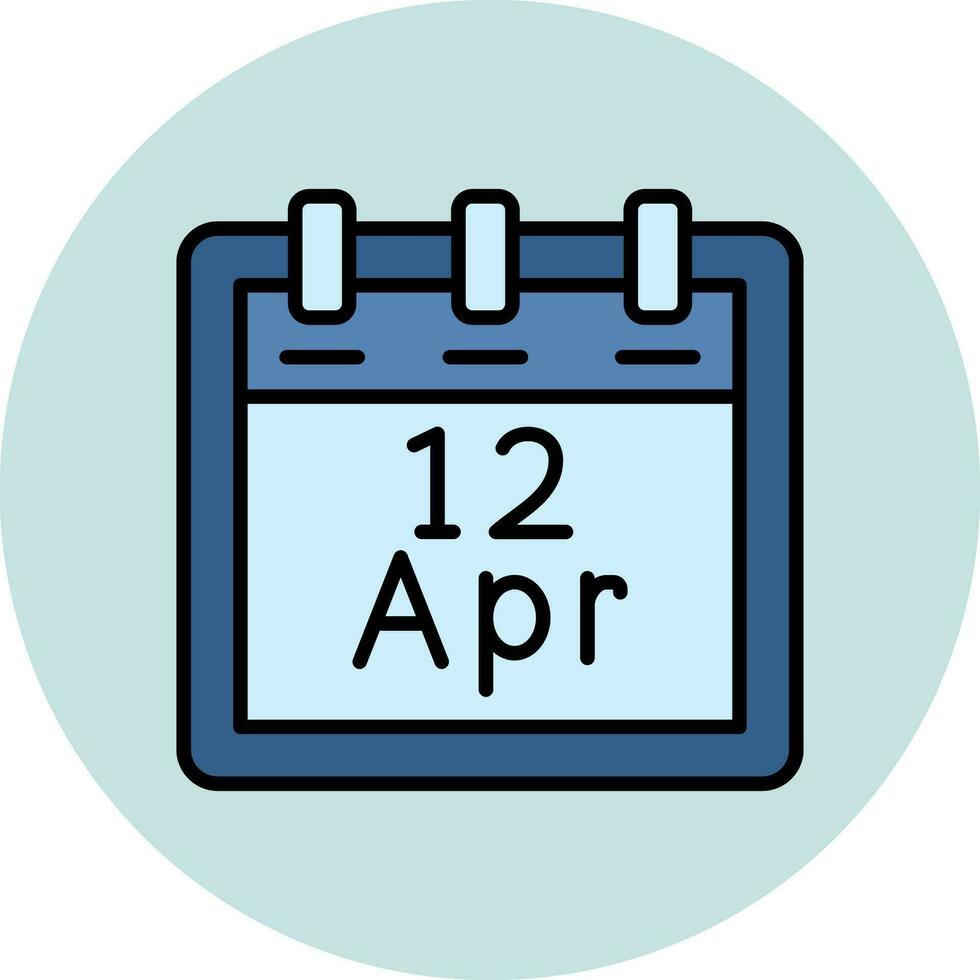 April 12 Vector Icon