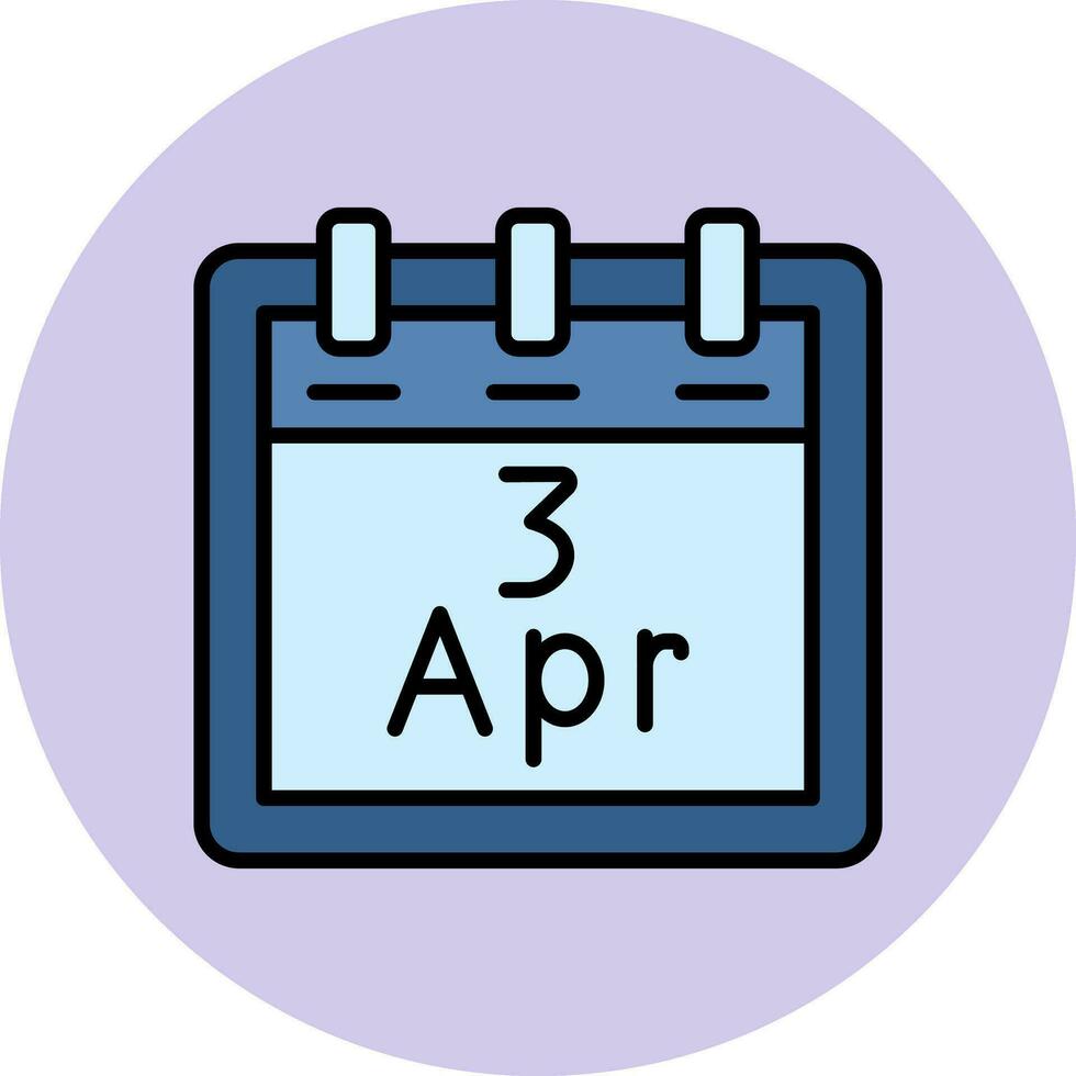 April 3 Vector Icon