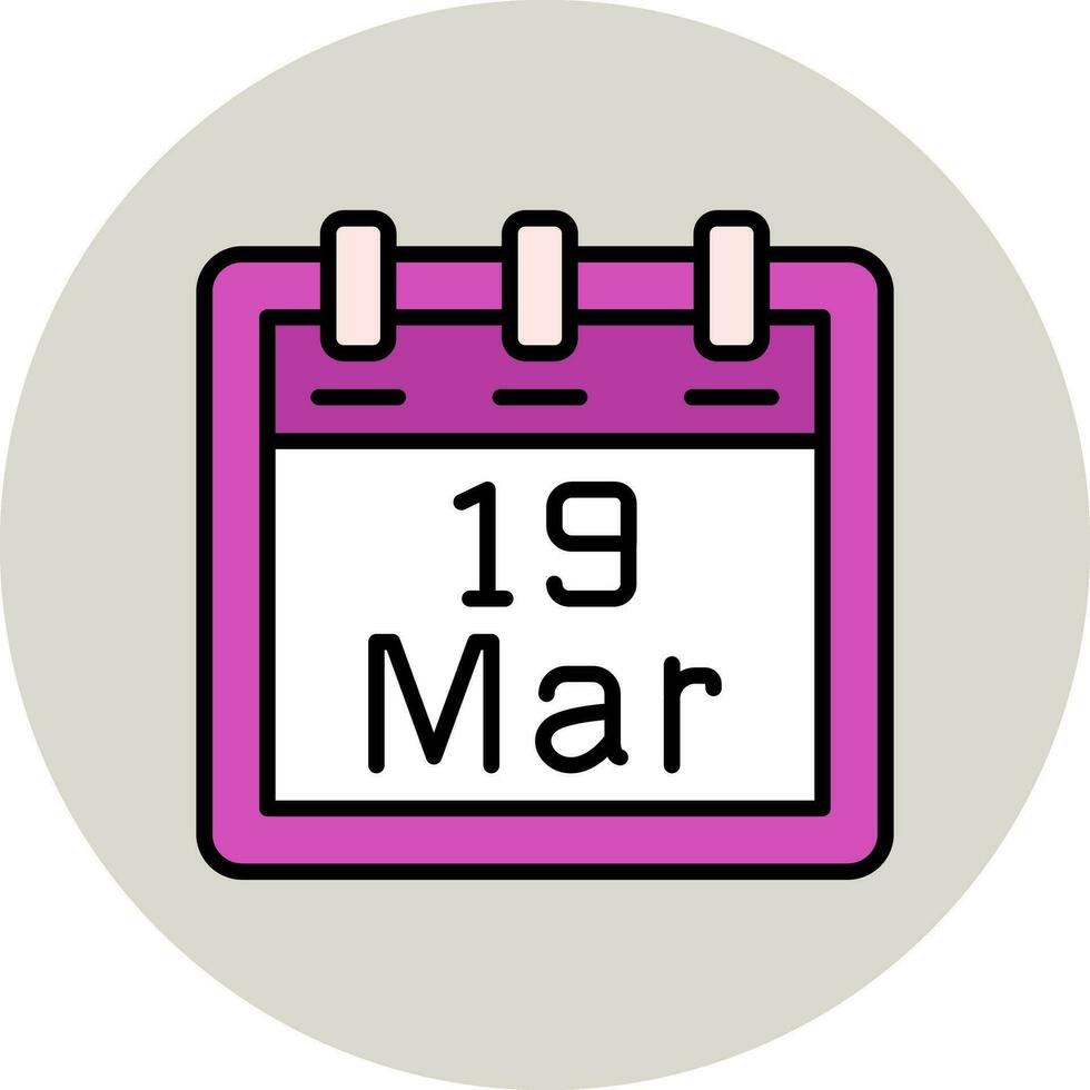 March 19 Vector Icon