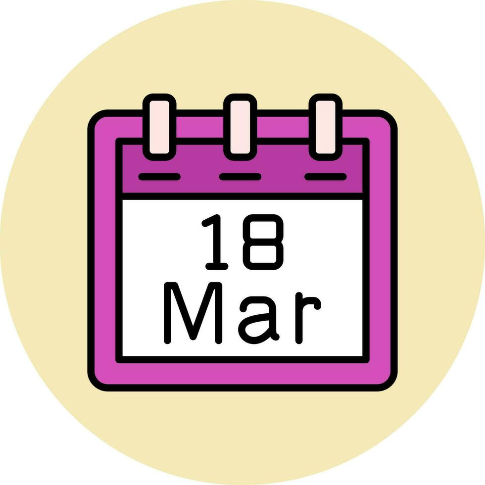 March 18 Vector Icon