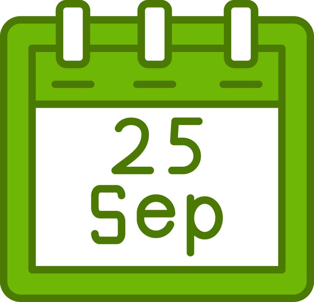 septiembre 25 vector icono