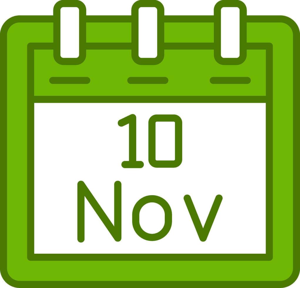 noviembre 10 vector icono