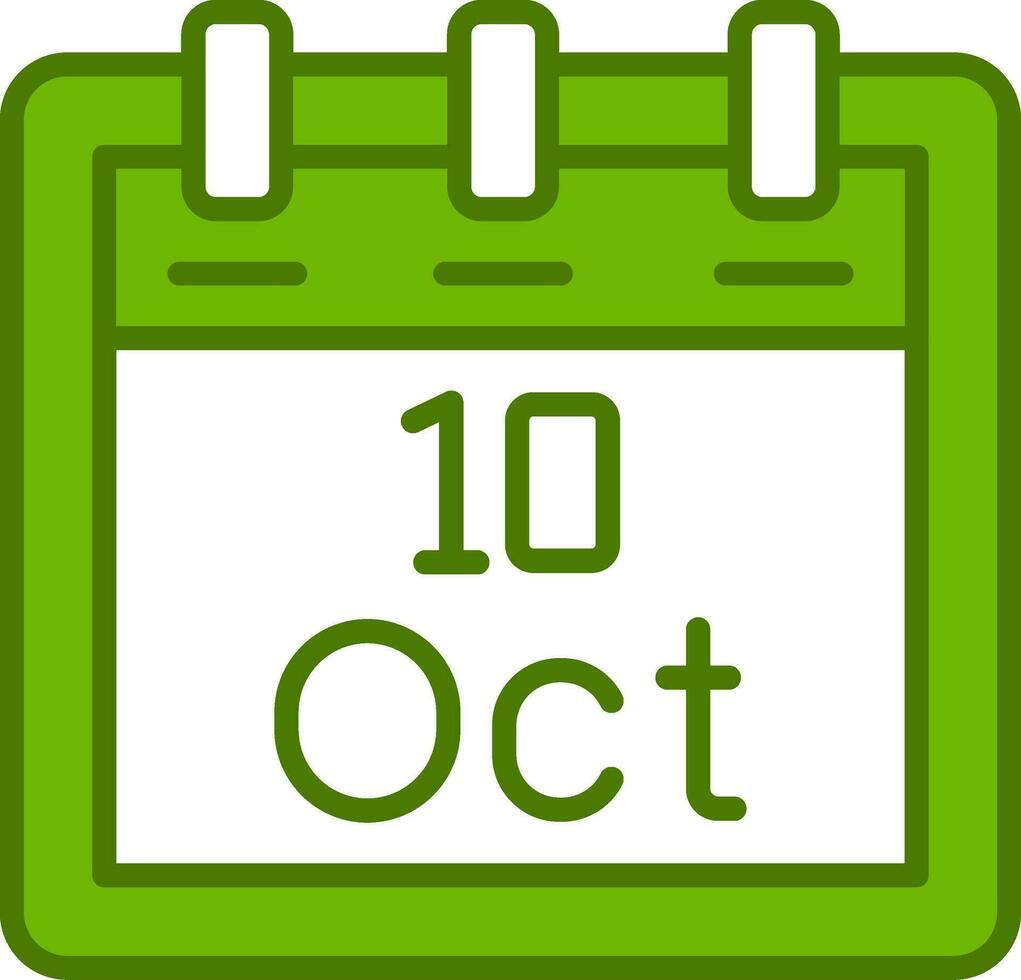 octubre 10 vector icono