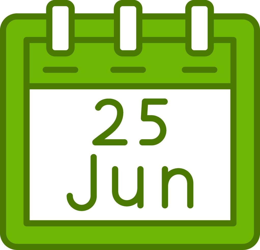 June 25 Vector Icon