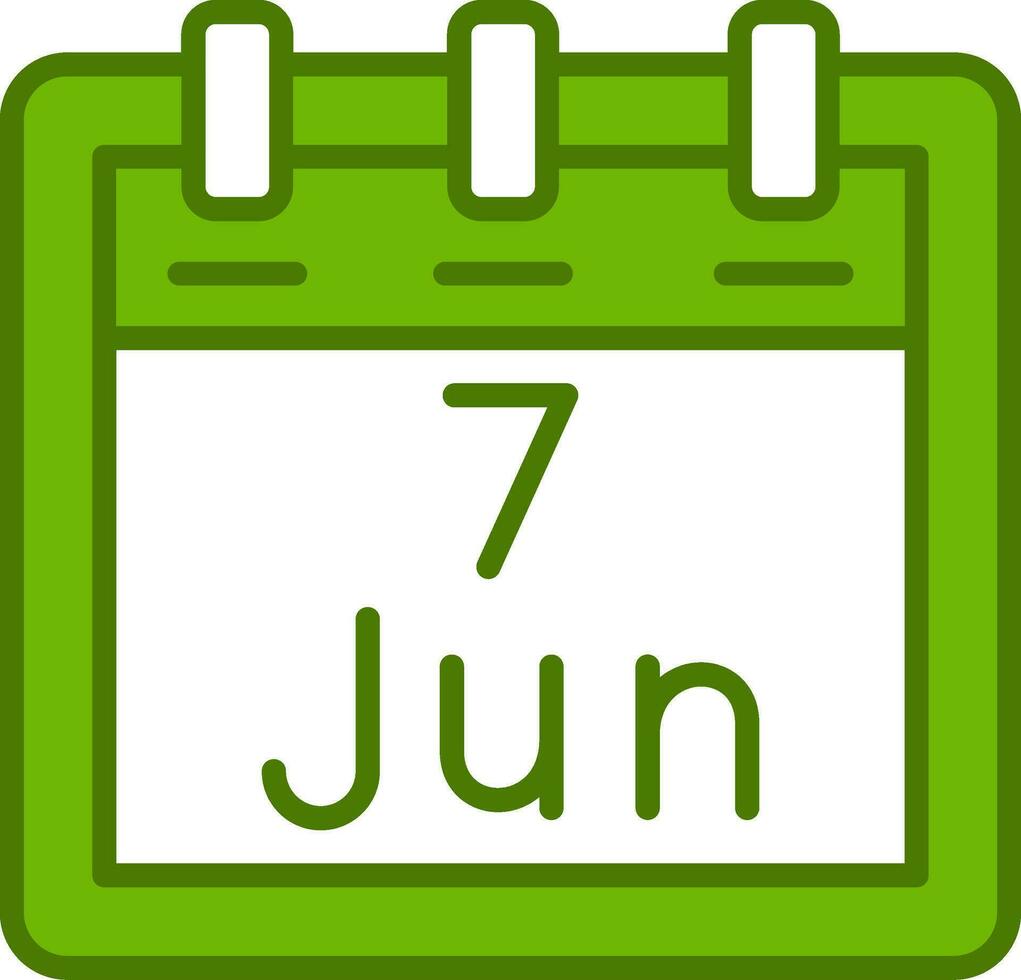 junio 7 7 vector icono