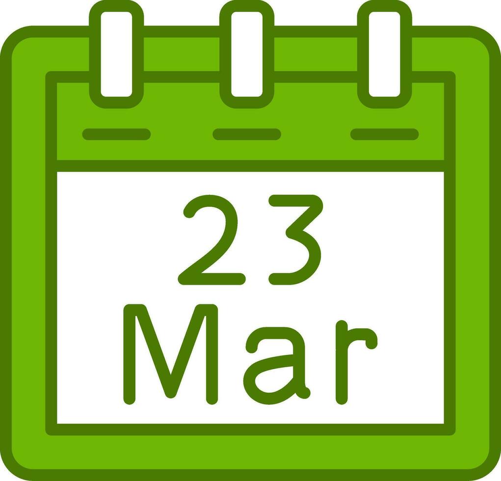 marzo 23 vector icono