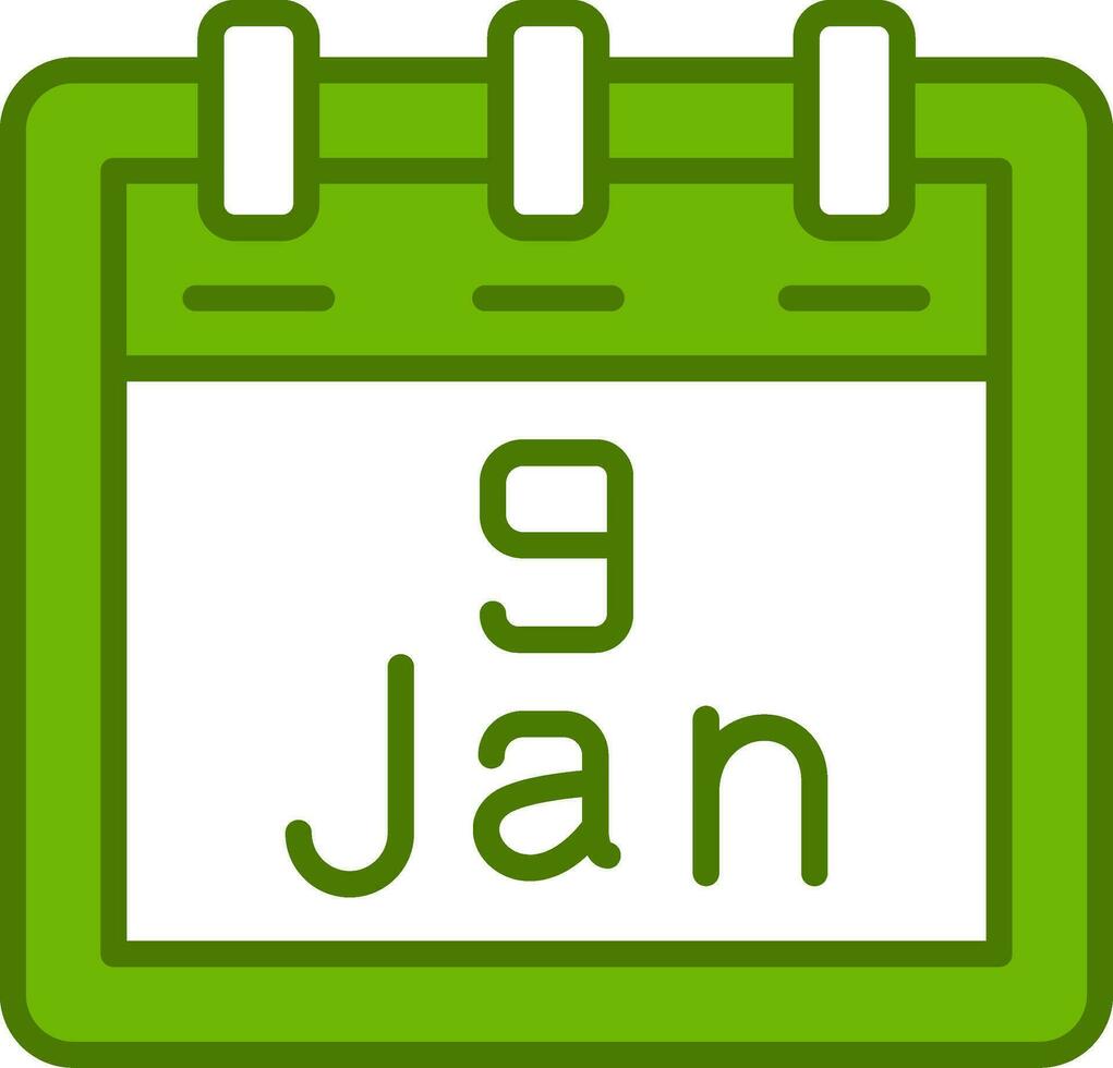 January 9 Vector Icon