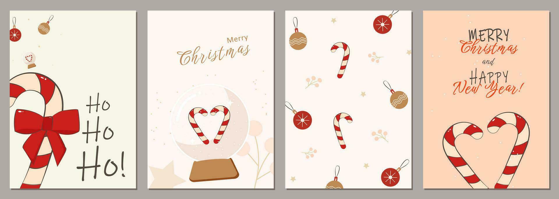 merry christmas card template set 9 vector