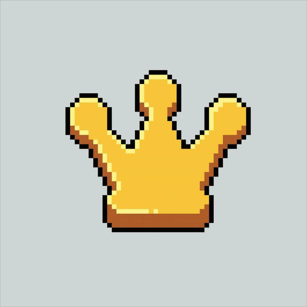 píxel Arte ilustración corona. pixelado Rey corona. Rey real corona icono pixelado para el píxel Arte juego y icono para sitio web y vídeo juego. antiguo colegio retro vector