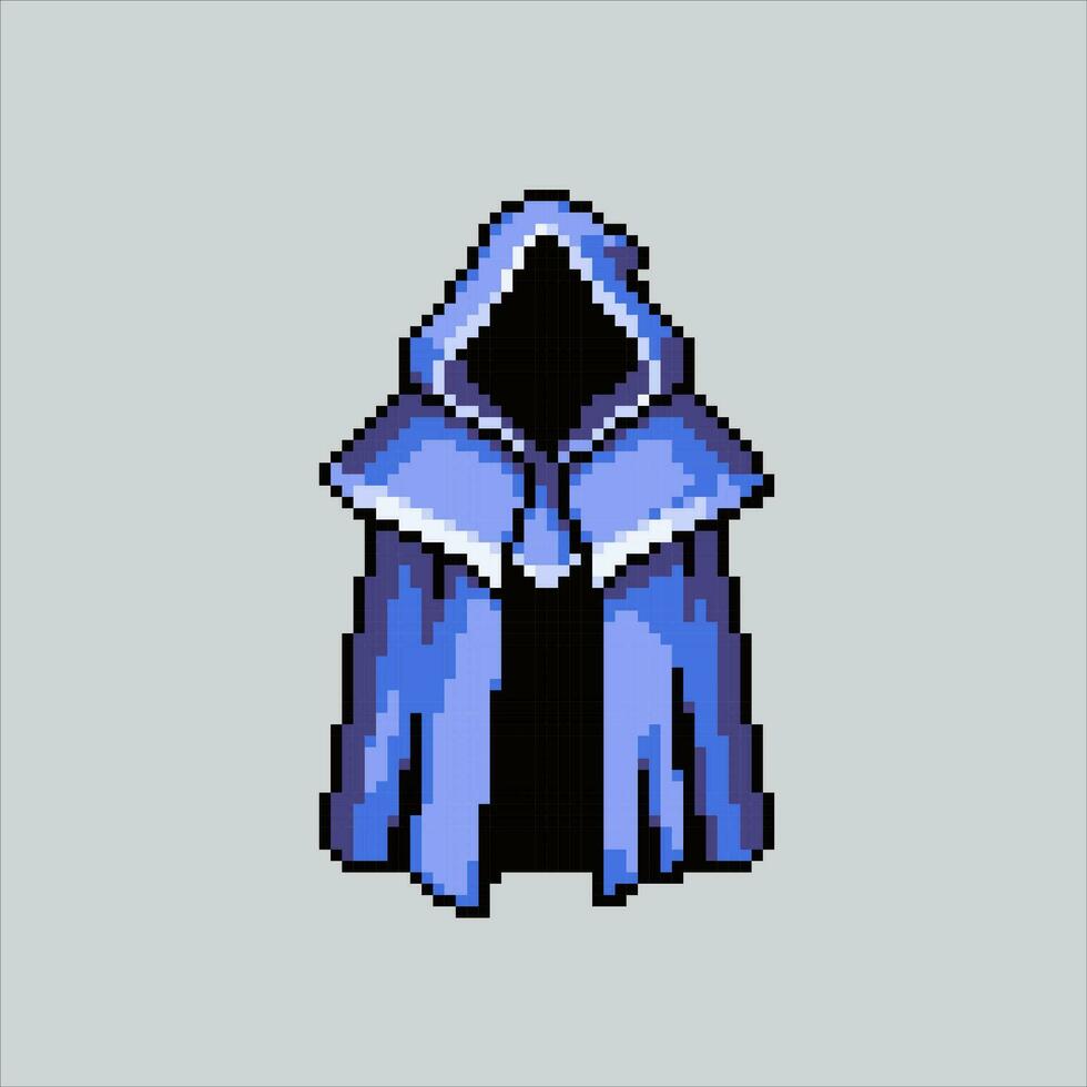 Pixel art illustration cloak. Pixelated magical cloak. Magical Wizard cloak icon pixelated for the pixel art game and icon for website and video game. old school retro. vector