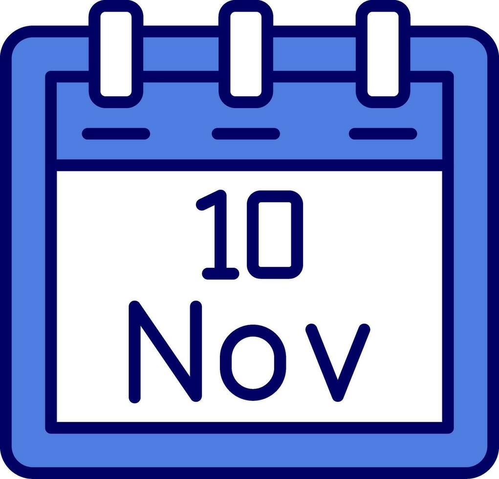 noviembre 10 vector icono