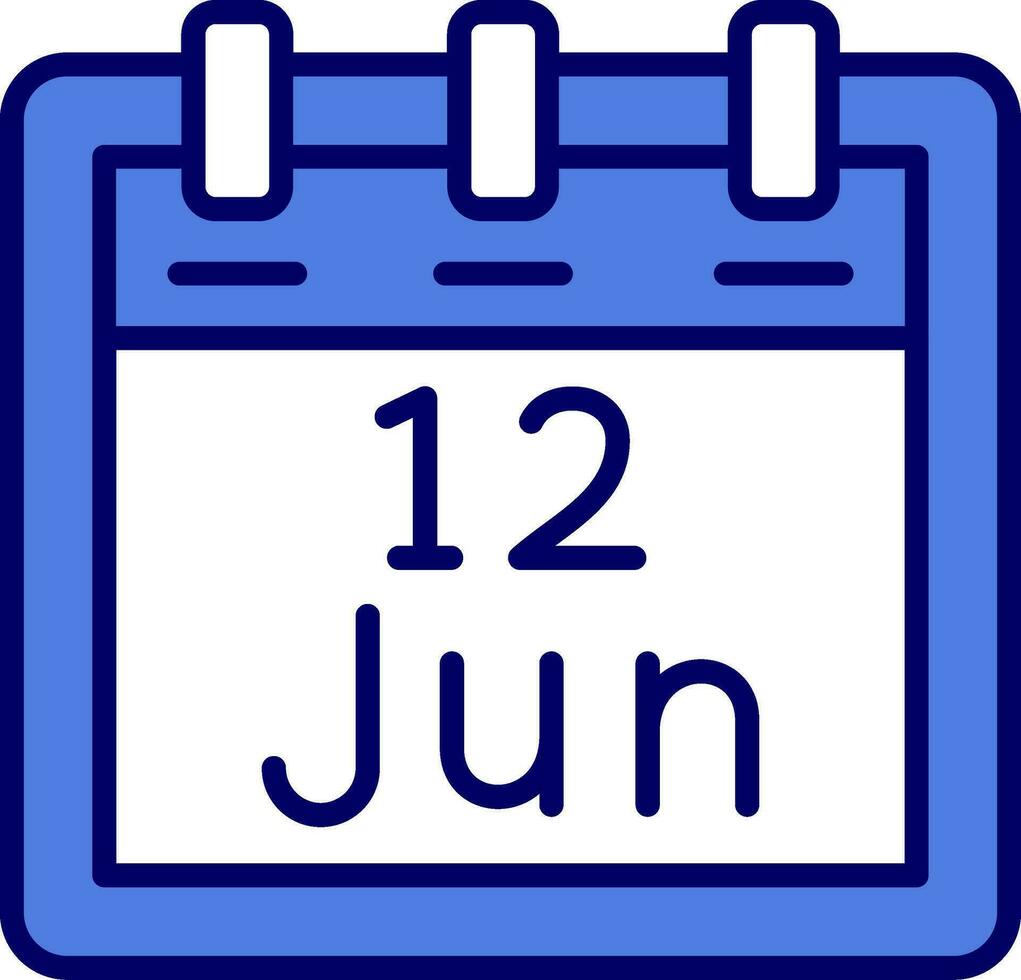 junio 12 vector icono