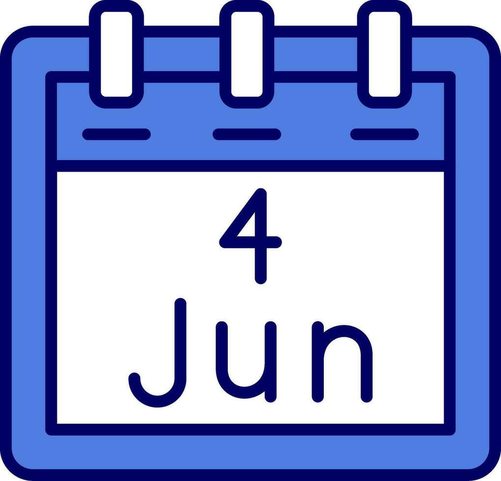 junio 4 4 vector icono