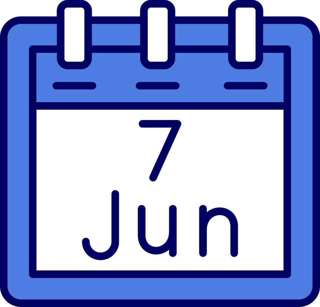 junio 7 7 vector icono