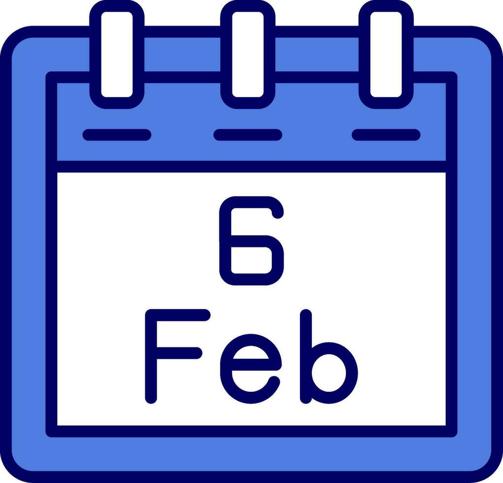 February 6 Vector Icon