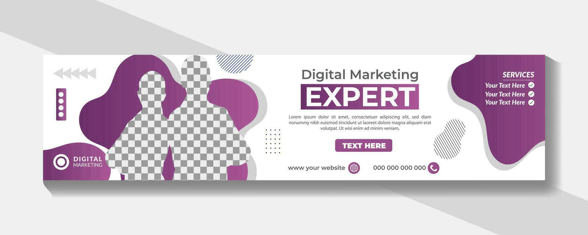 Digital business marketing advertisements cover and web banner design or social media post or modern business advertisements social media cover banner web ad design vector