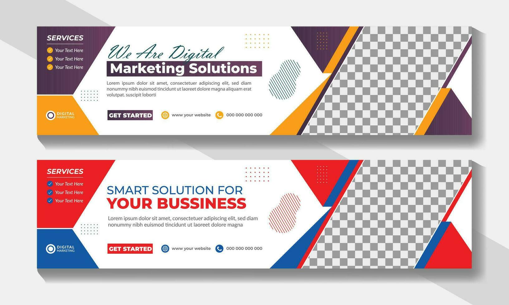 Digital business marketing advertisements cover and web banner design or social media post or banner template design pro vector