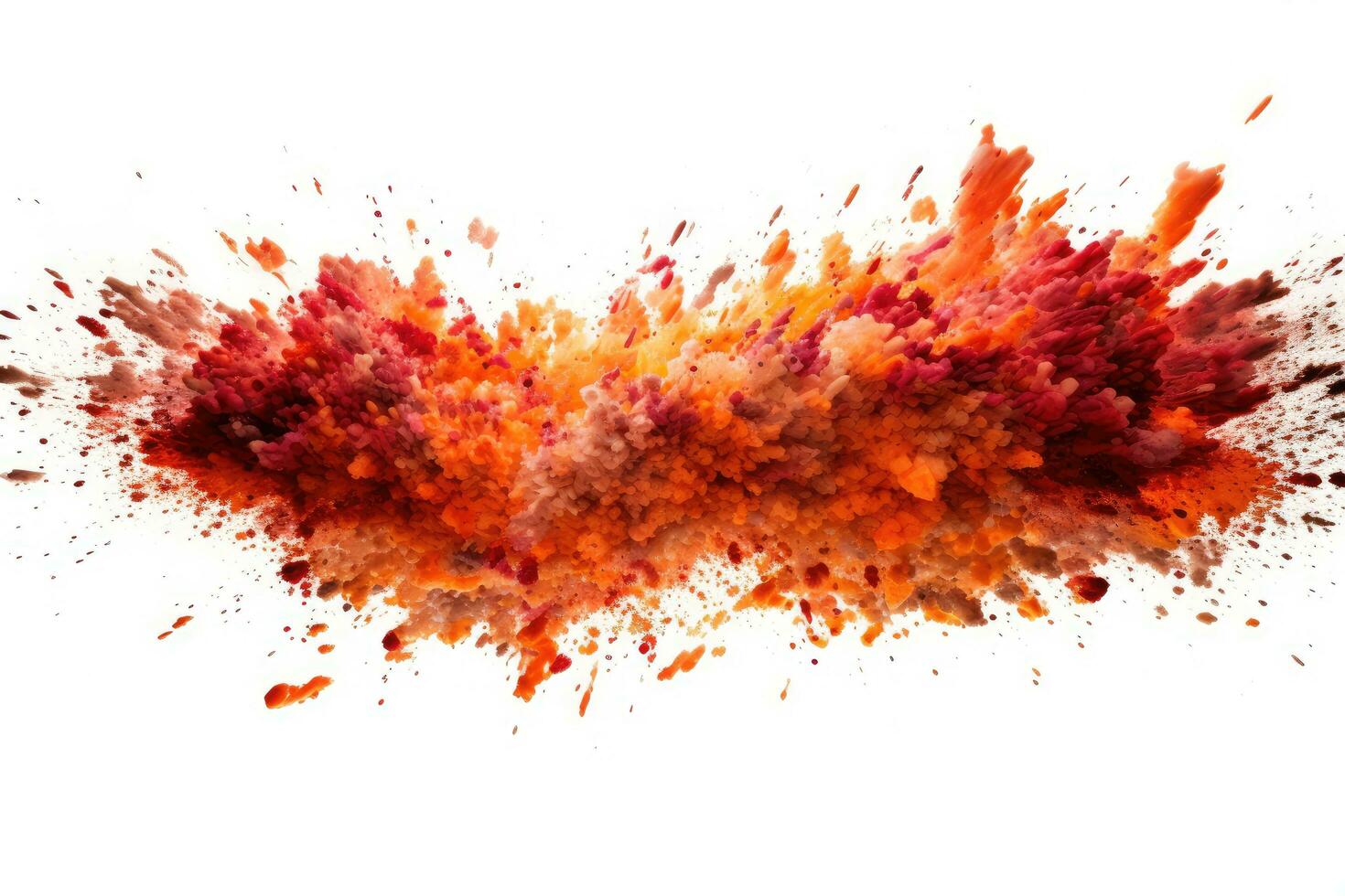 Explosion of colored powder isolated on white background. Abstract colored background, Explosion border isolated on white background, AI Generated photo