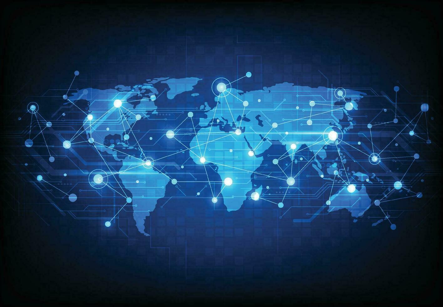 Global network connection. World map point and line composition concept of global business. Vector Illustration