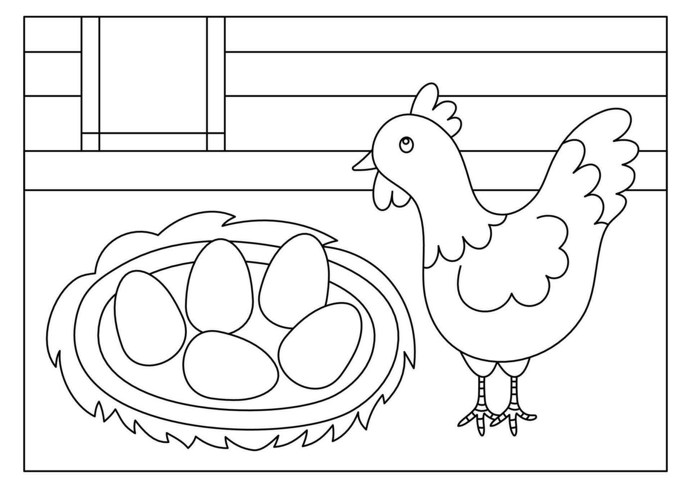Farm animal coloring page for kids vector
