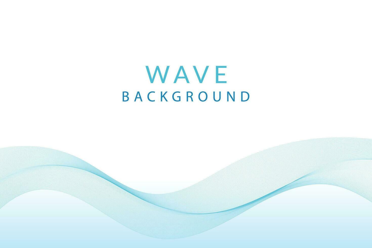 Modern vector banner template with blue wavy lines