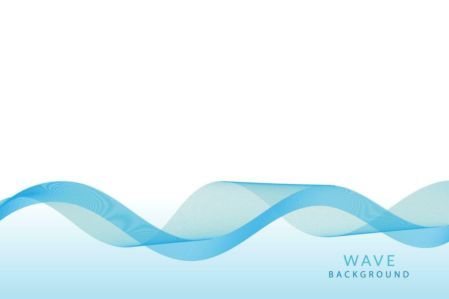Modern vector banner template with blue wavy lines