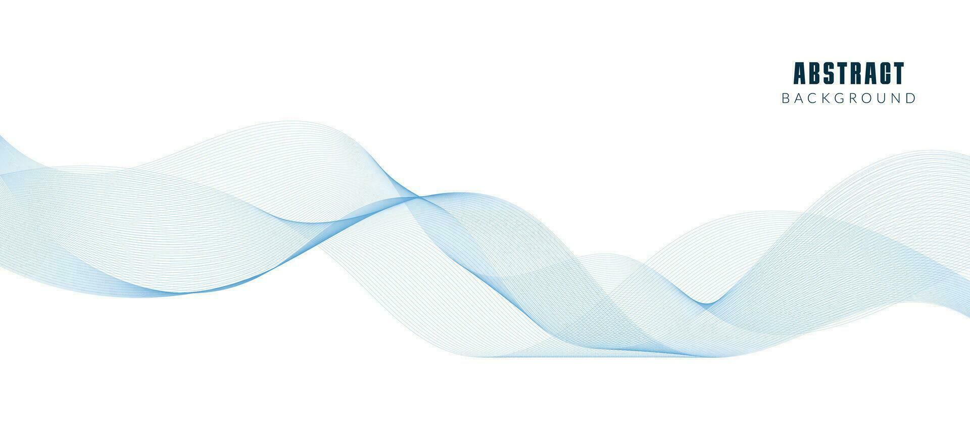 Modern vector banner template with blue wavy lines
