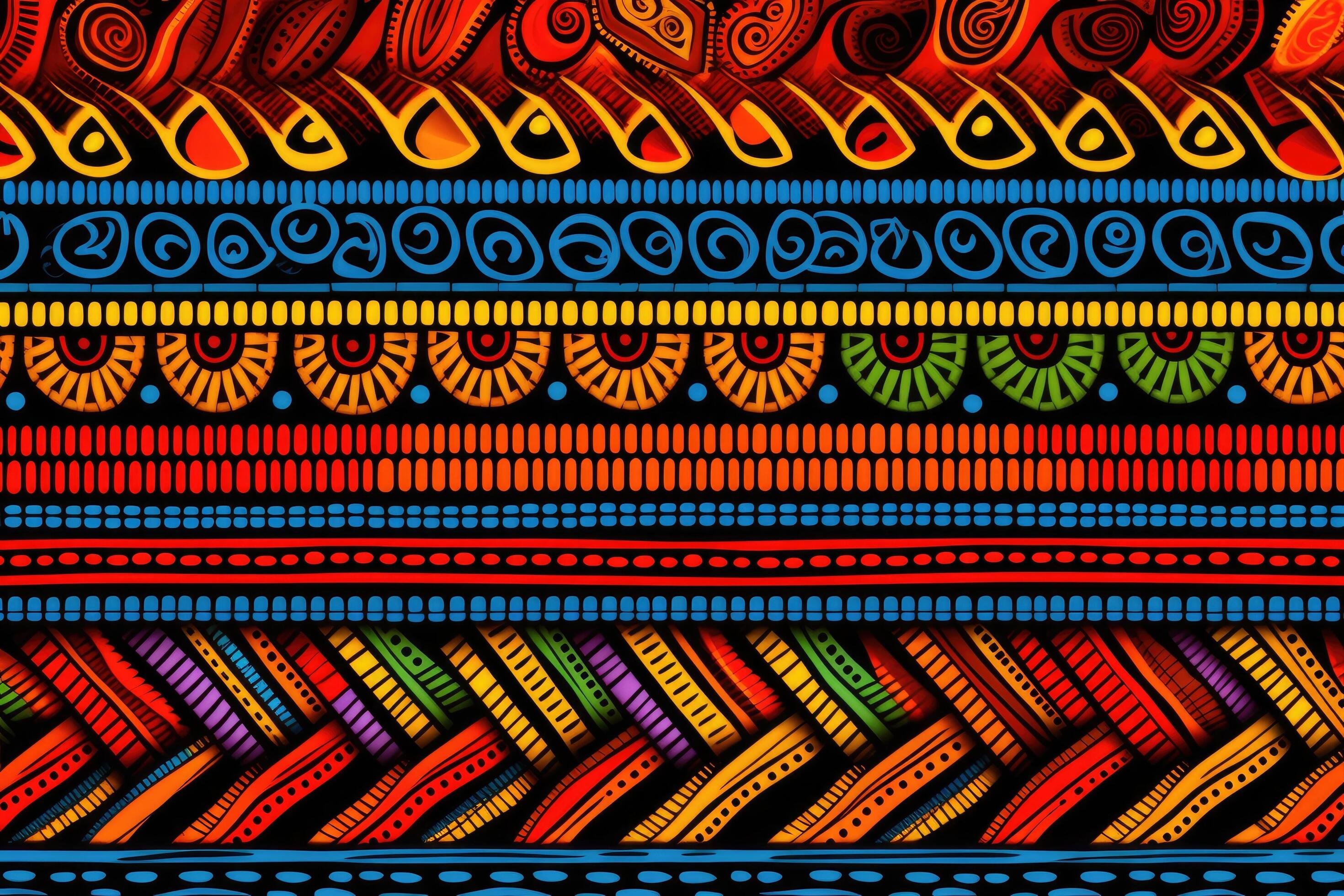 Seamless vector tribal ethnic pattern. Hand drawn african background ...