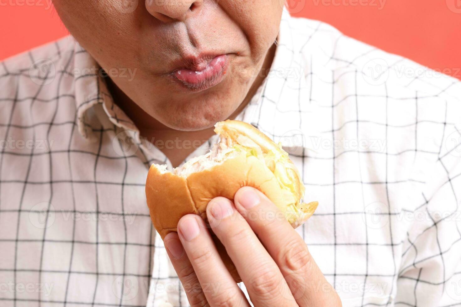 Man Eating Food photo