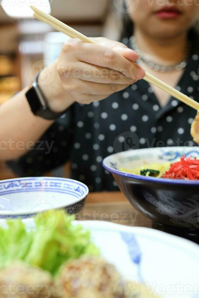 Eating Japanese Food photo