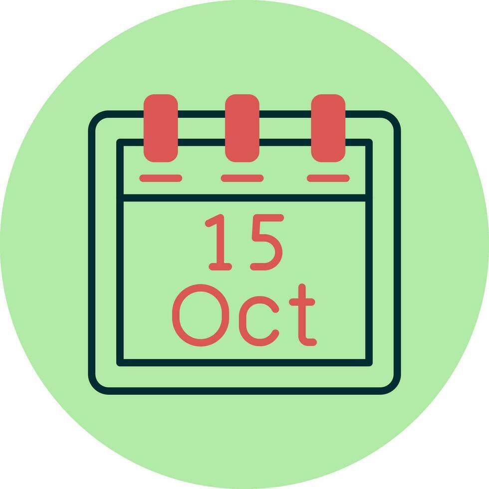 October 15 Vector Icon