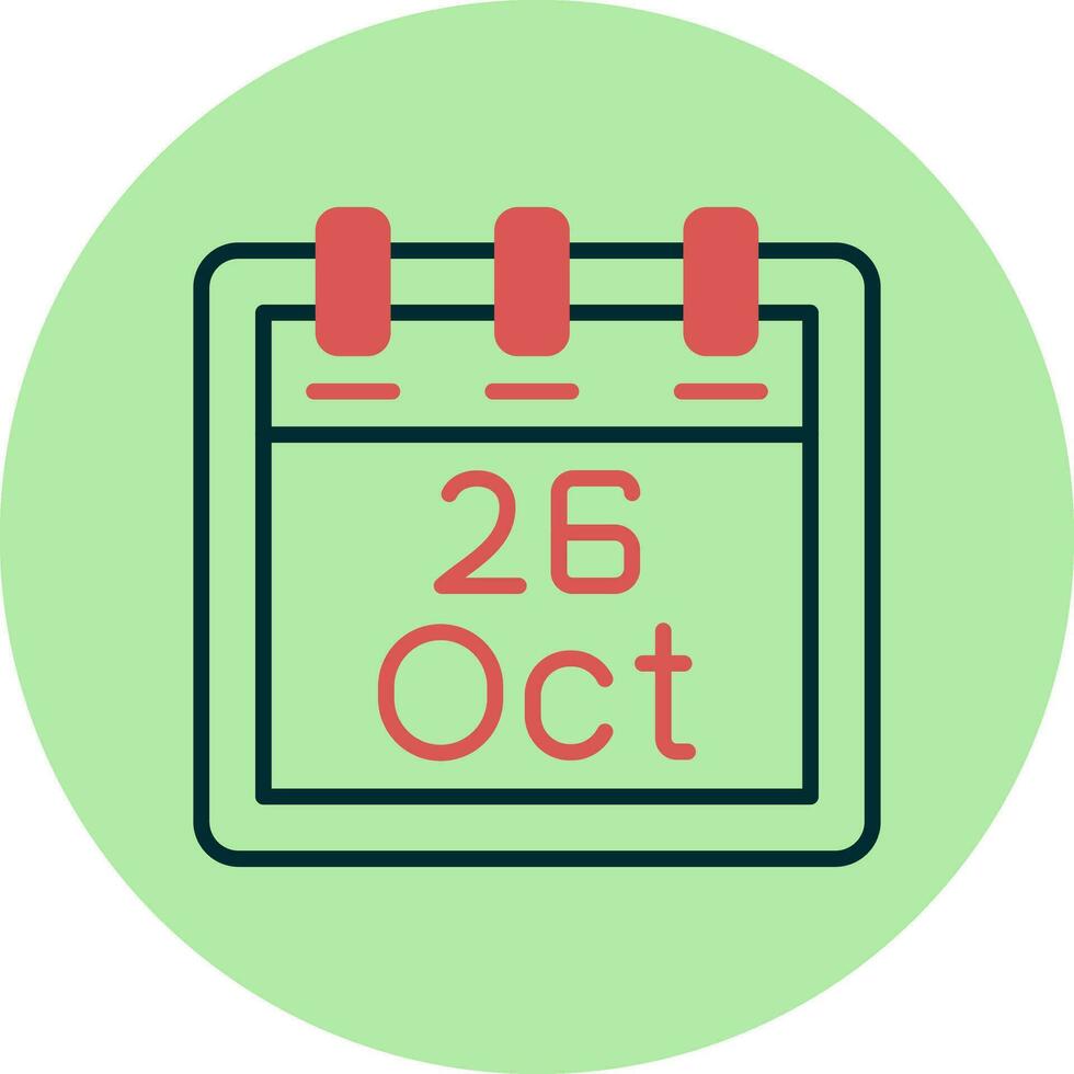 October 26 Vector Icon