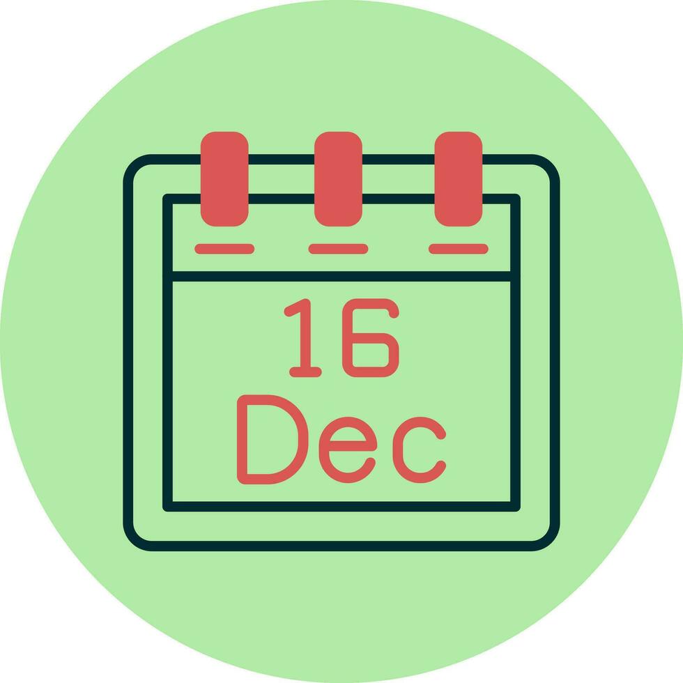 December 16 Vector Icon