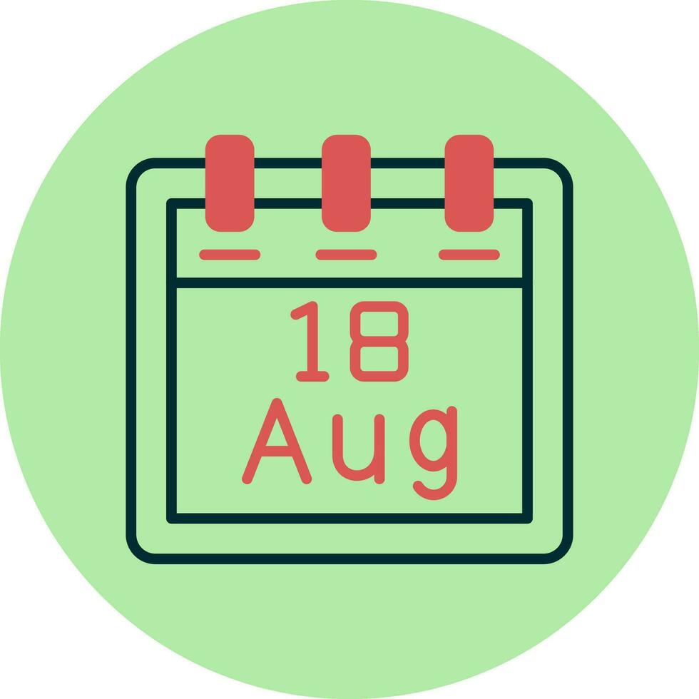 August 18 Vector Icon