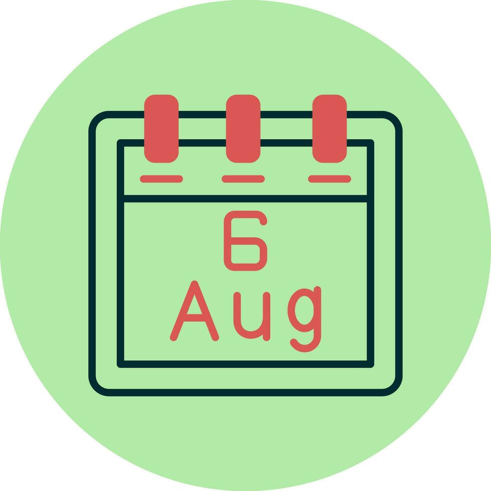 August 6 Vector Icon