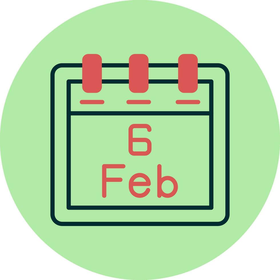February 6 Vector Icon