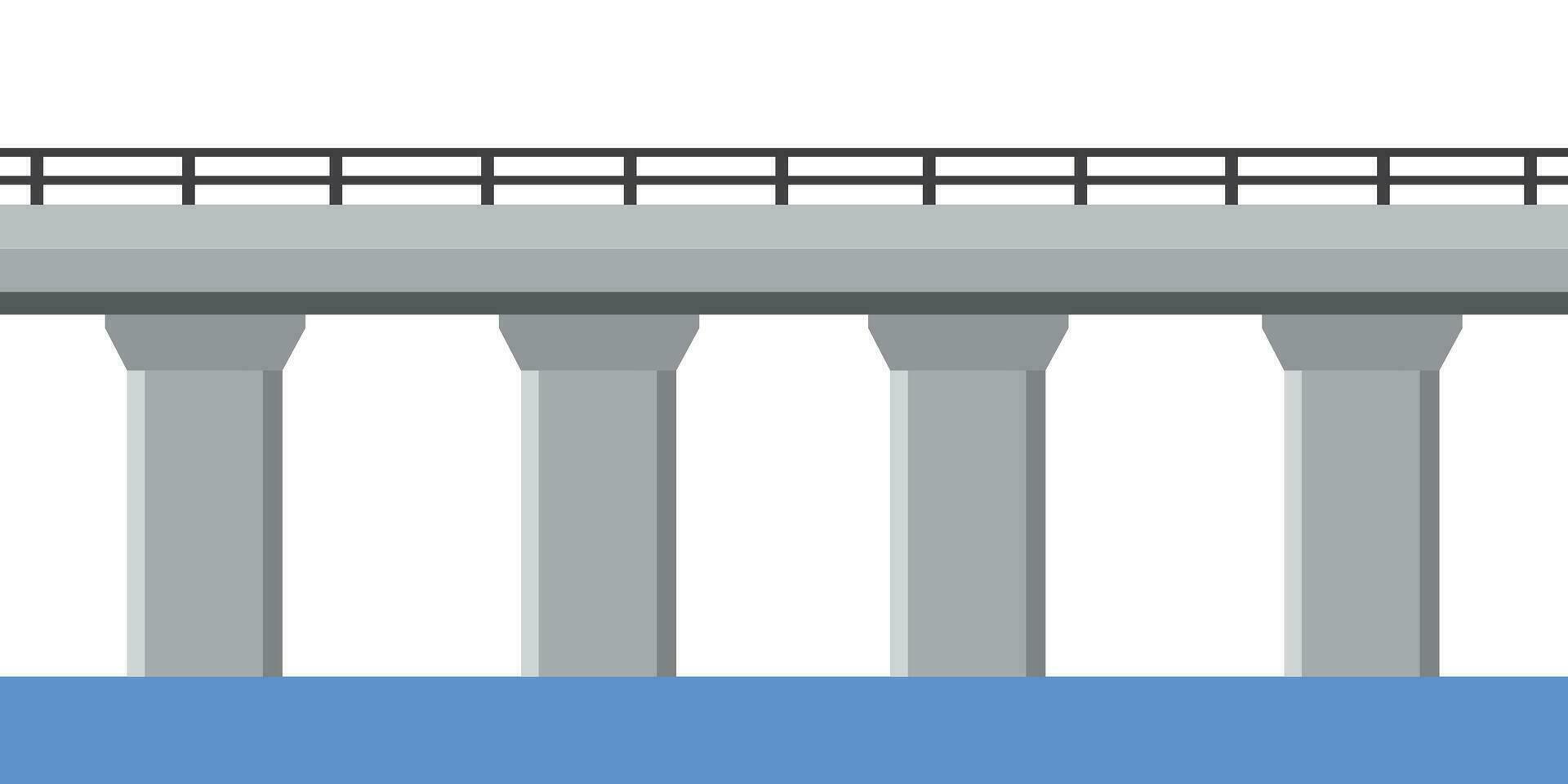 Road side vector. wallpaper. free space for text. copy space. Road fence. Bridge over the water. vector