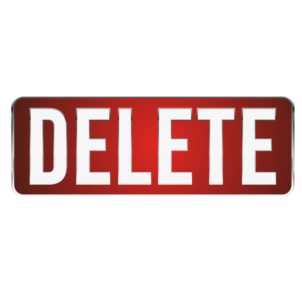 Delete Button on a Transparent Background png