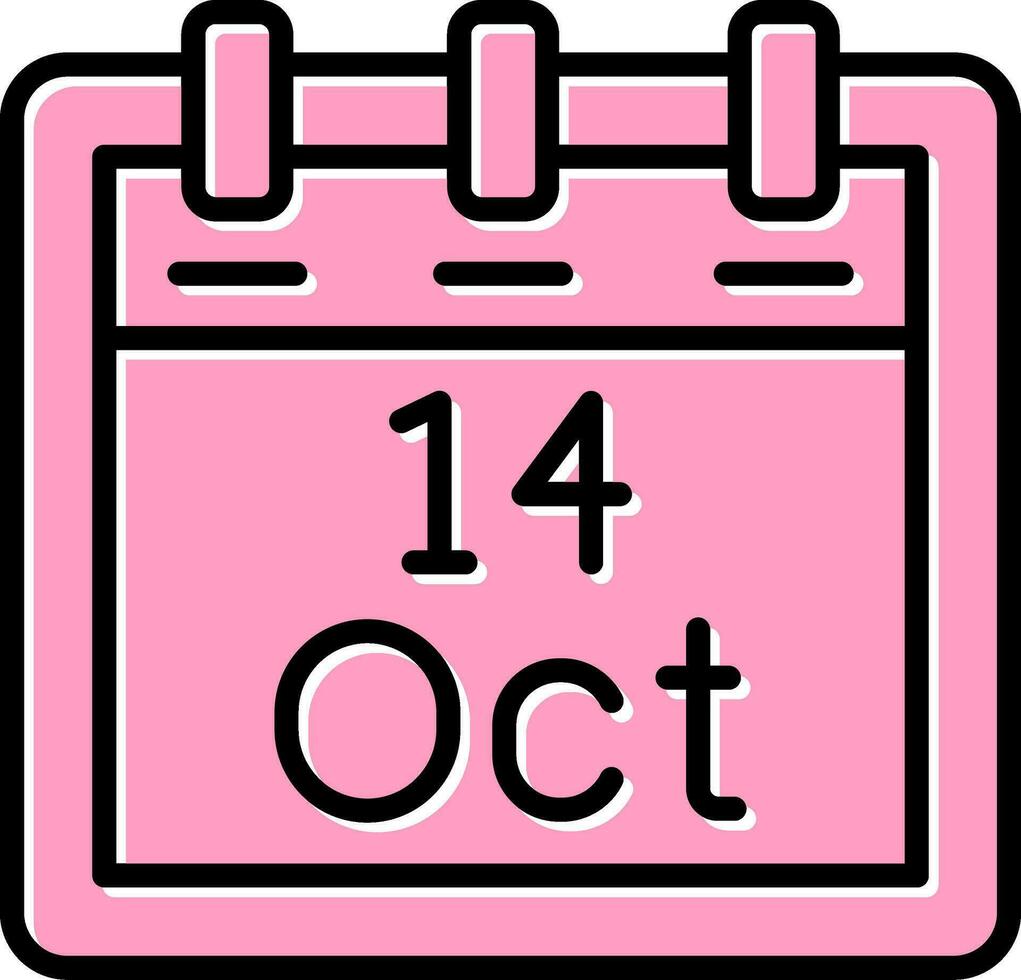 October 14 Vector Icon