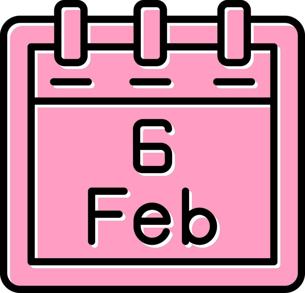 February 6 Vector Icon